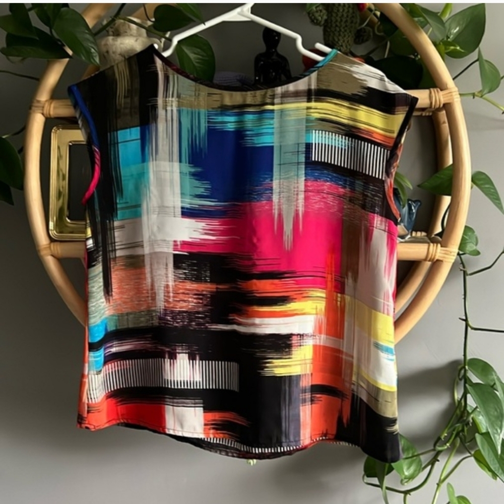Multicolor Abstract Women's Top